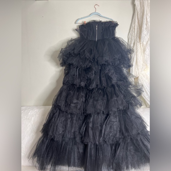 Anthropologie Morphine Fashion Madonna Strapless Tiered Tulle Asymmetric Dress - Picture 7 of 8